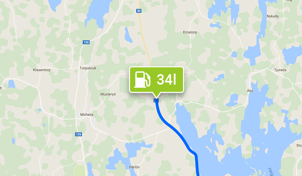 Online drivstoffnivå
